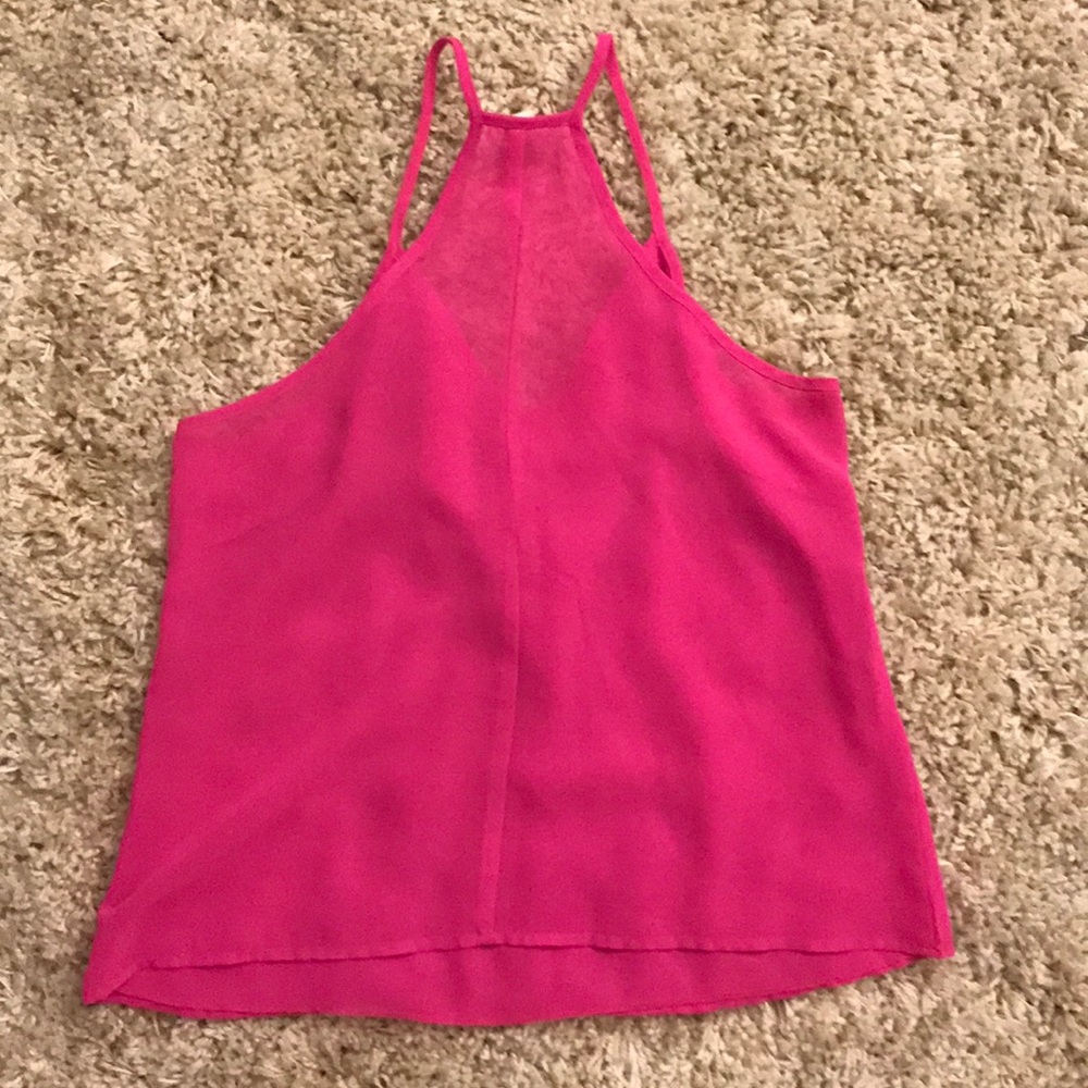 Hot Pink Ruffled Tank Top - Picture 2 of 2